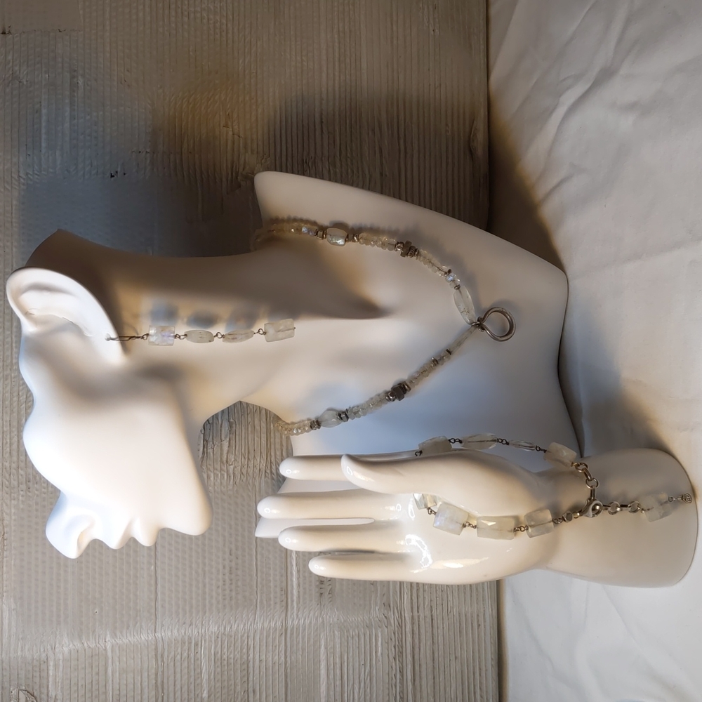 Rainbow moonstone bracelet earrings necklace set sterling silver signed …